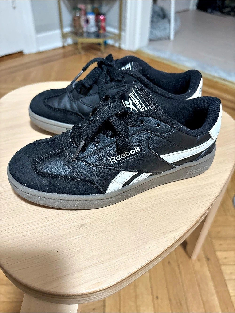 Little Boys Sz 13 Reebok Black & White Sneakers